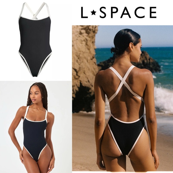 L*Space Ribbed Baewatch One Piece Swimsuit sz S 198$ - Picture 1 of 9